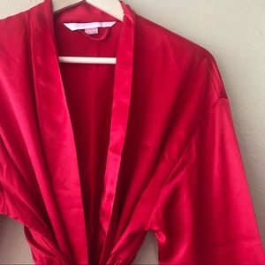 Victoria’s Secret Red Silk Satin Kimono